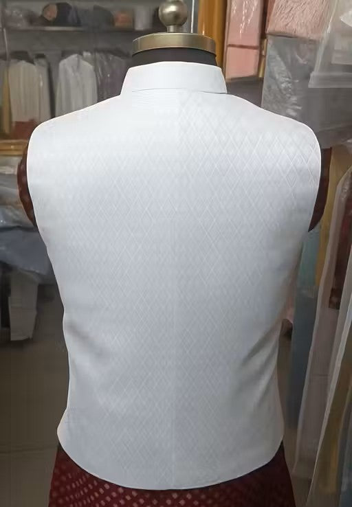 White Ethnic Jacket for Men