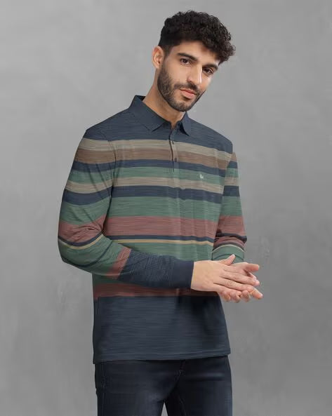 BULLMER Striped Regular Fit Polo T-Shirt