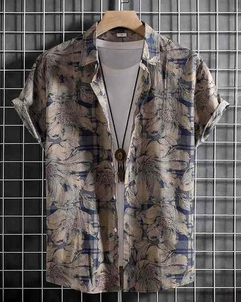 ALPHA TRIBE Men Floral Print Regular Fit Shirt