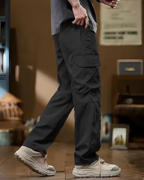ALPHA TRIBE Men Relaxed Fit Flat-Front Cargo Pants