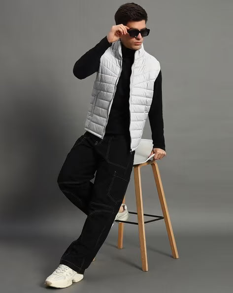 ALPHA TRIBE Men Quilted Regular Fit Puffer Jacket