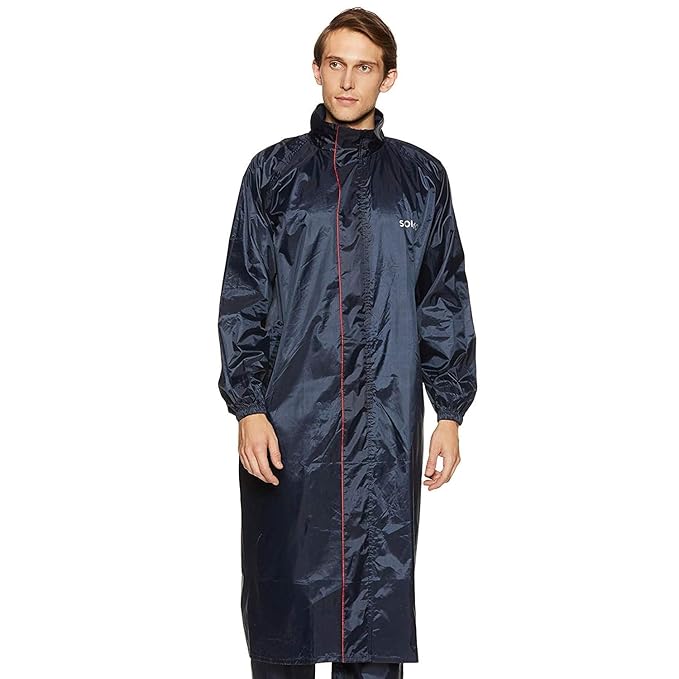 Amazon Brand - Solimo Polyester Water Resistant Long Rain Coat