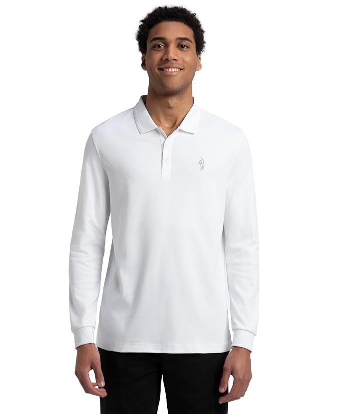 Jockey 3914 Men's Super Combed Cotton Rich Solid Regular Fit Full Sleeve Polo T-Shirt with Ribbed Cuffs
