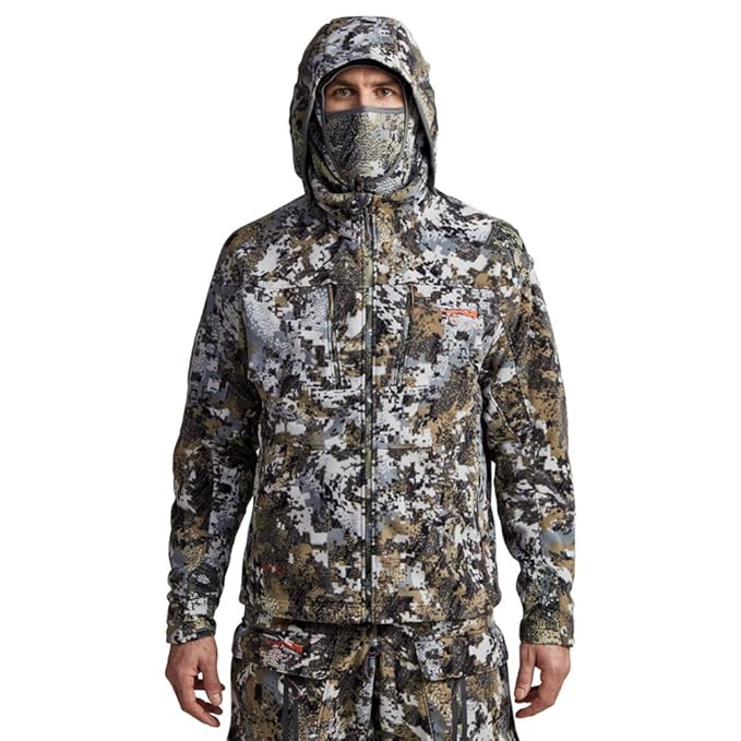 SITKA Gear Men's Stratus Windstopper Water Repellent Ultra-Quiet Fleece Hunting Jacket with Removable Hood