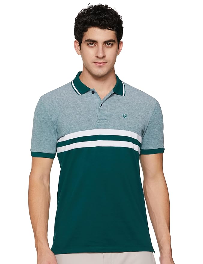 Allen Solly Men Polycotton Regular Fit Color Blocked Polo