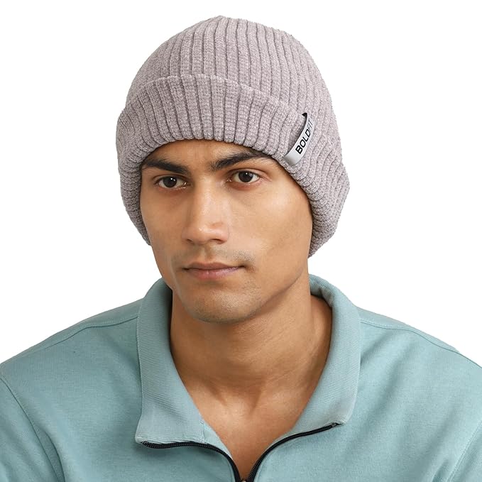 Boldfit Beanie Cap for Men Woolen Winter Cap for Men Woolen Cap for Women in Winter for Thermal Wear Stylish Soft Winter Caps for Boys & Girls for Warm Wear Head Winter Cap Woollen Garam Topaa Grey
