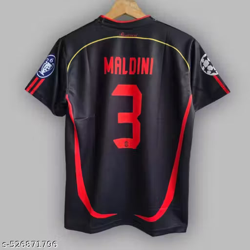 Ac milan 3rd Maldini jersey 2006 black half sleeve